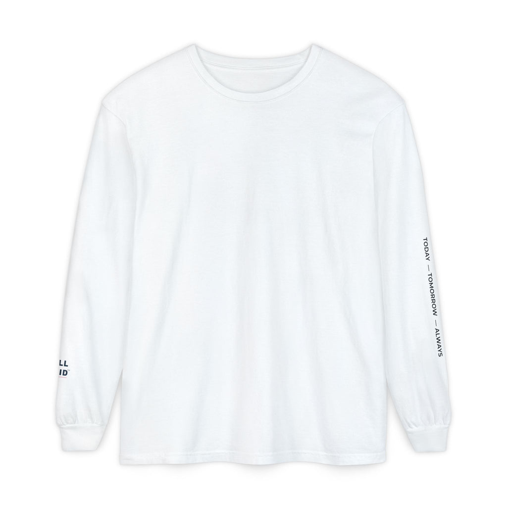 Long Sleeve T-Shirt — Minimal Sleeve Text Graphic
