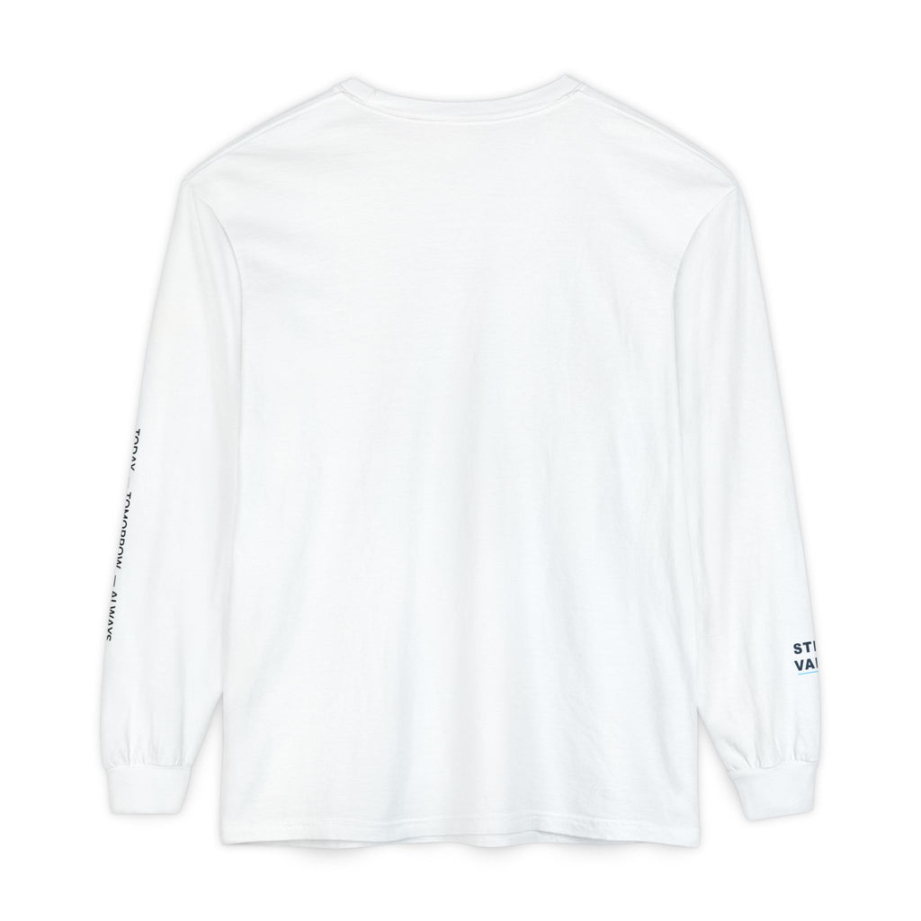 Long Sleeve T-Shirt — Minimal Sleeve Text Graphic