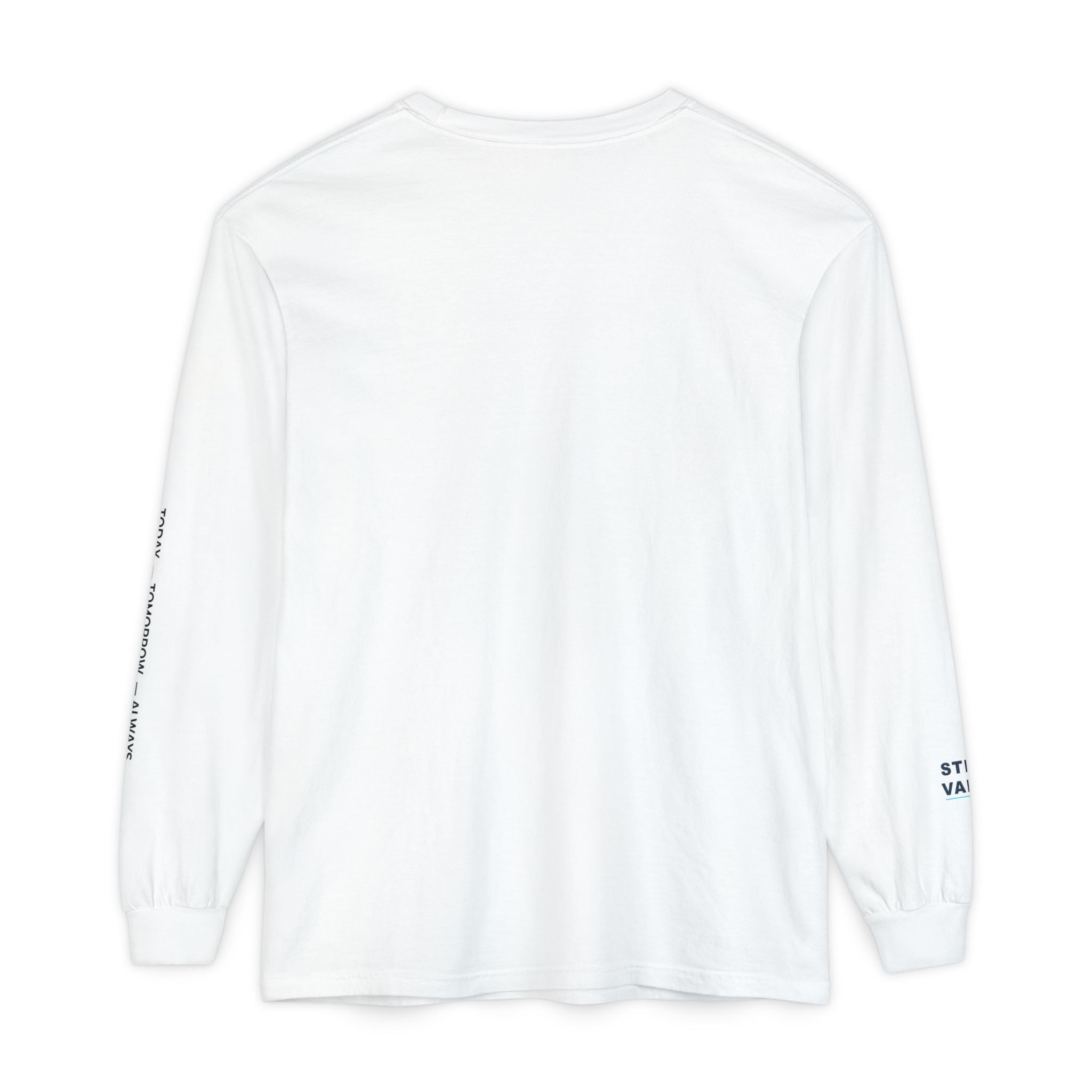 Long Sleeve T-Shirt — Minimal Sleeve Text Graphic
